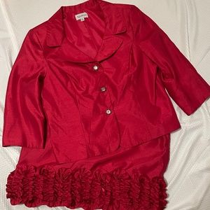 Nicolette Women 2 Piece Red Suit Size 14